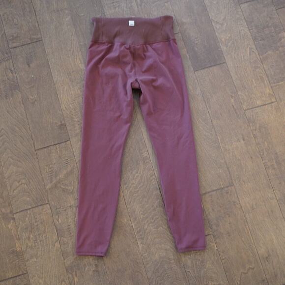 Vuori Yoga Leggings Women's Ribbed Terracotta Mauve High Waisted Athletic Fit - Picture 7 of 8